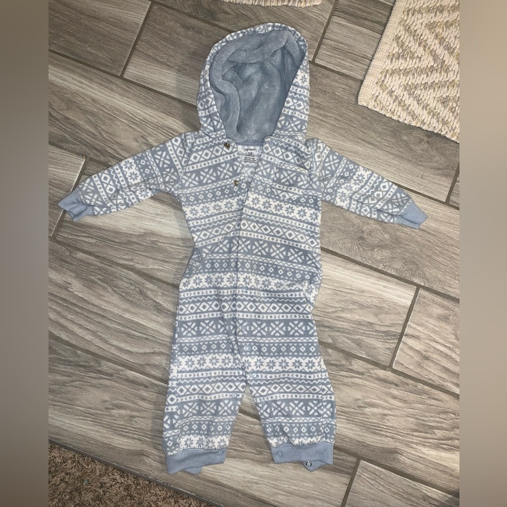 Carters Brand Winter Fleece Onesie Size 12 Months